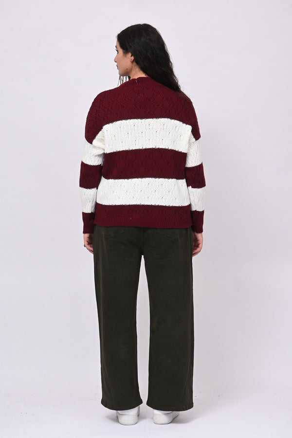 Pull righe lavorato - Vino