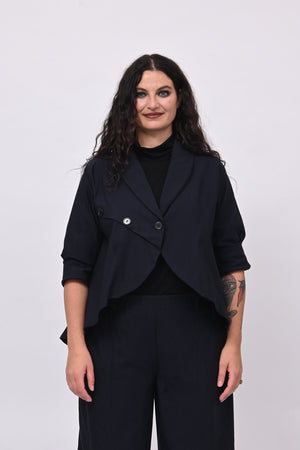 Giacca bengalina bottoni - Blu