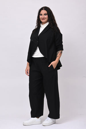 Giacca bengalina bottoni - Nero