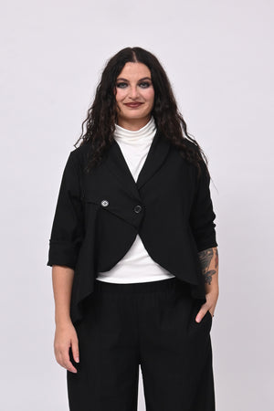 Giacca bengalina bottoni - Nero