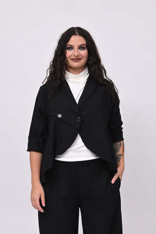 Giacca bengalina bottoni - Nero