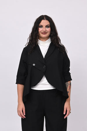 Giacca bengalina bottoni - Nero