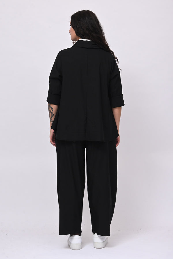 Giacca bengalina bottoni - Nero