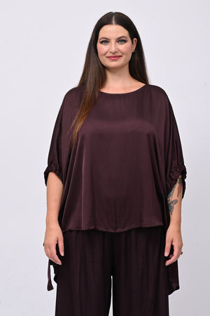 Completo raso lacci - Melanzana