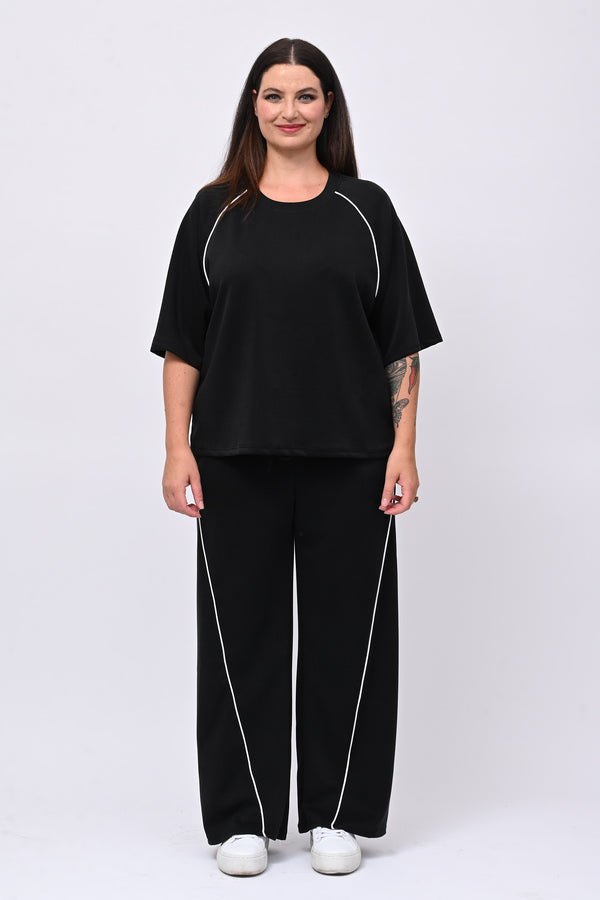 Tuta neoprene righina - Nero