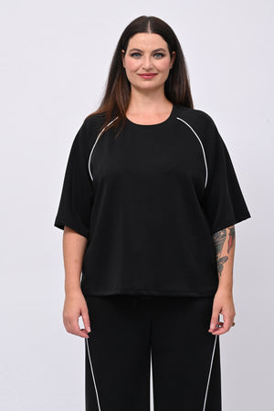 Tuta neoprene righina - Nero