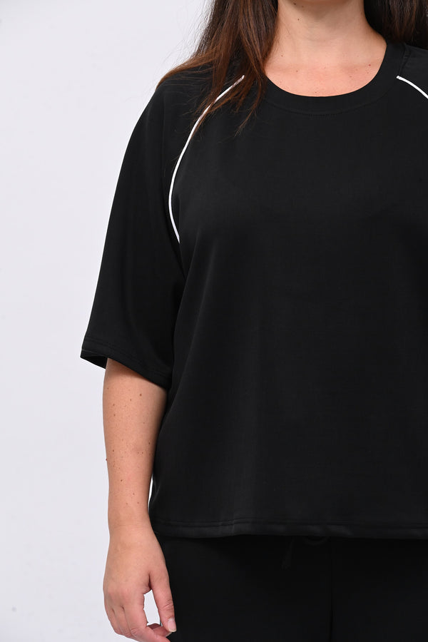 Tuta neoprene righina - Nero