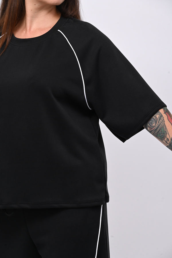 Tuta neoprene righina - Nero
