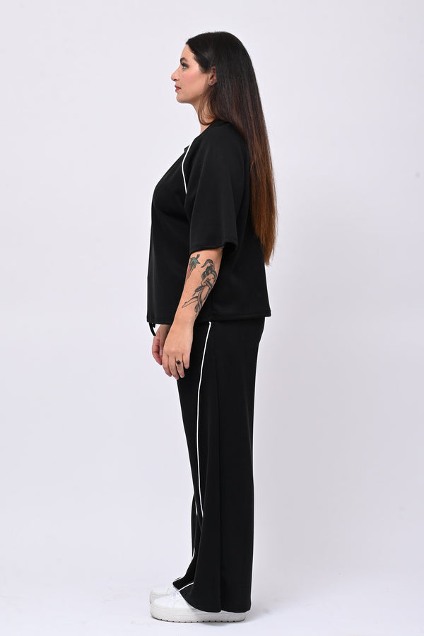 Tuta neoprene righina - Nero