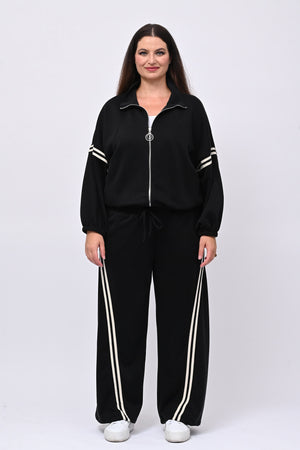 Tuta neoprene righe - Nero