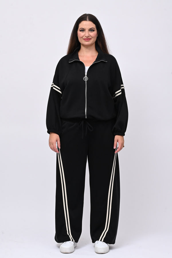 Tuta neoprene righe - Nero