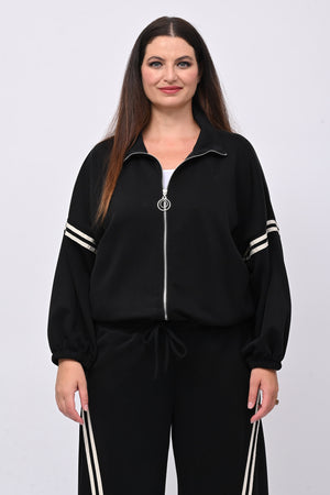 Tuta neoprene righe - Nero