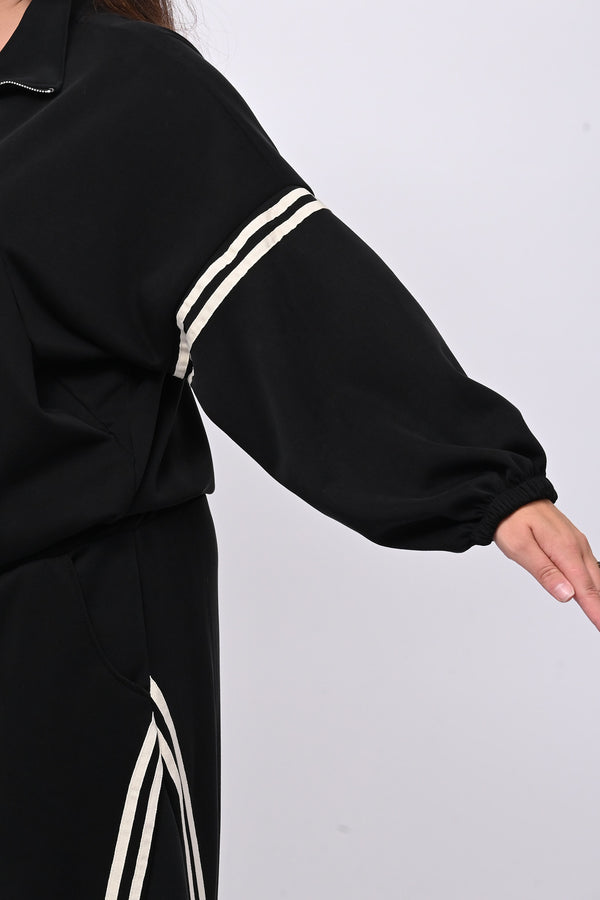 Tuta neoprene righe - Nero