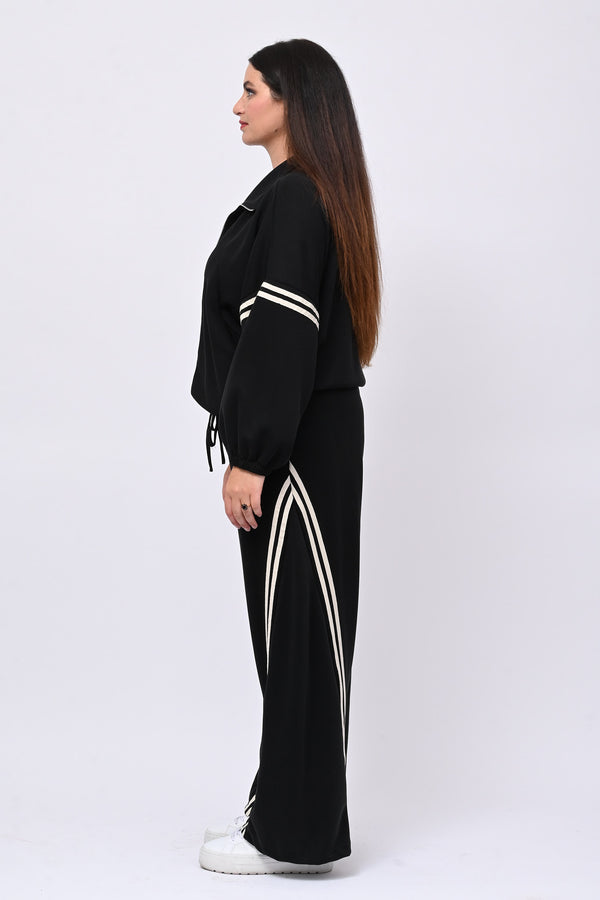 Tuta neoprene righe - Nero