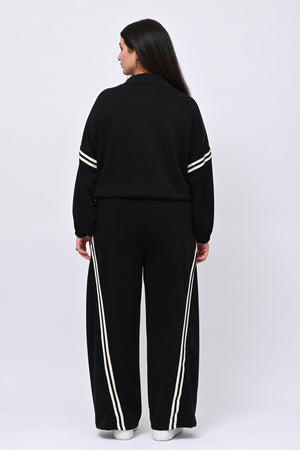 Tuta neoprene righe - Nero