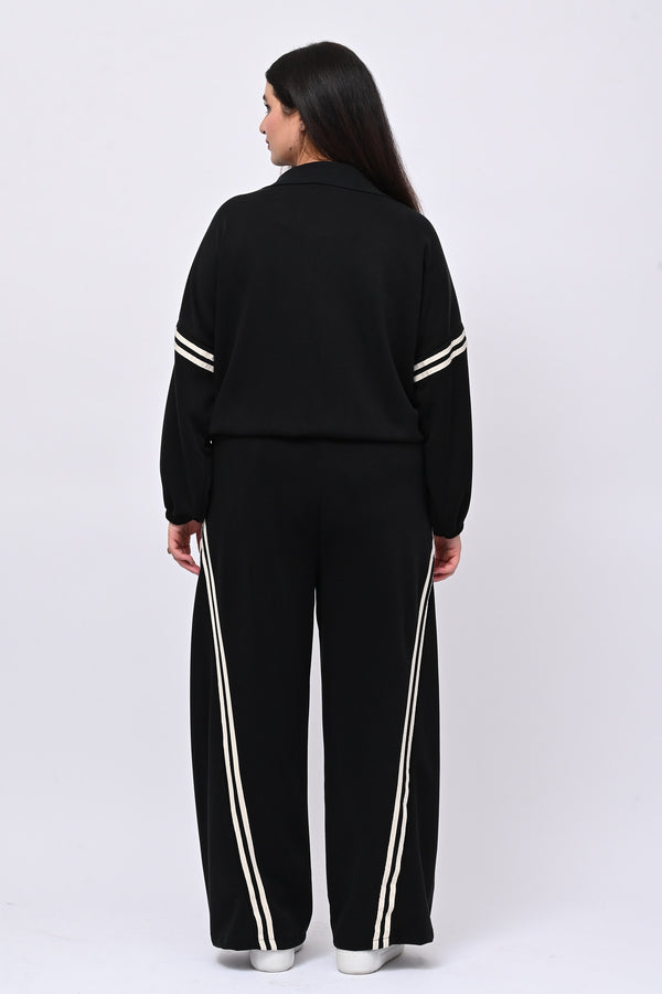 Tuta neoprene righe - Nero
