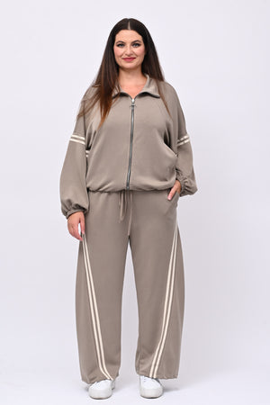 Tuta neoprene righe - Greige