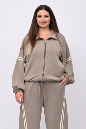Tuta neoprene righe - Greige
