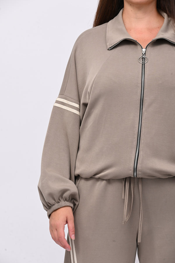 Tuta neoprene righe - Greige