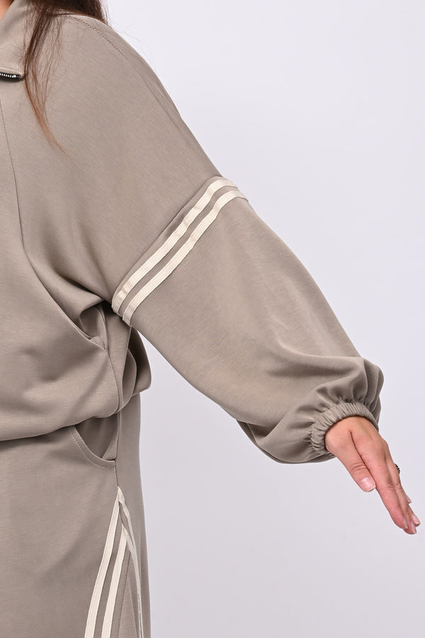Tuta neoprene righe - Greige