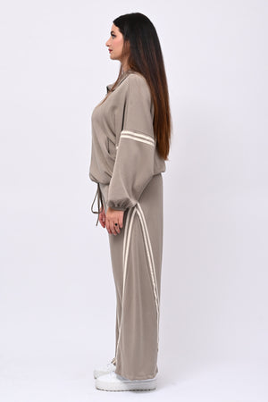 Tuta neoprene righe - Greige