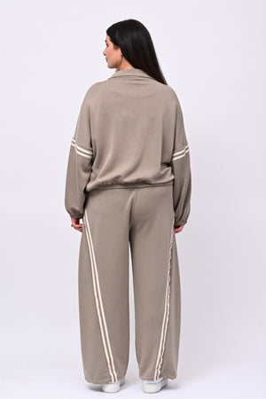 Tuta neoprene righe - Greige