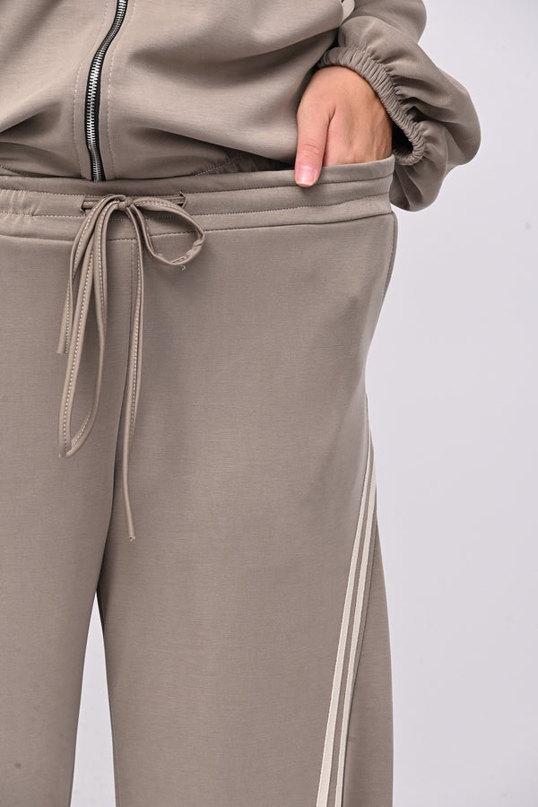 Tuta neoprene righe - Greige