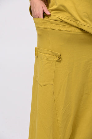 Pantalone garzato cavallo basso - Senape