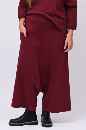 Pantalone garzato cavallo basso - Vino