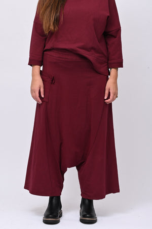 Pantalone garzato cavallo basso - Vino