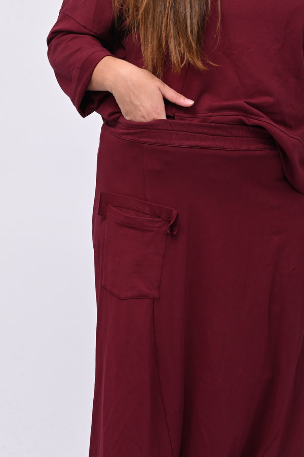 Pantalone garzato cavallo basso - Vino