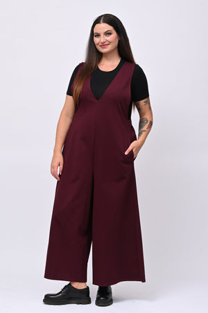 Jumpsuite doppio scollo V - Barolo