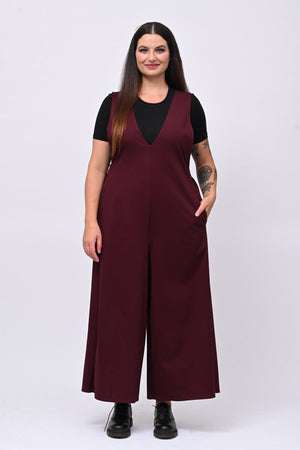 Jumpsuite doppio scollo V - Barolo