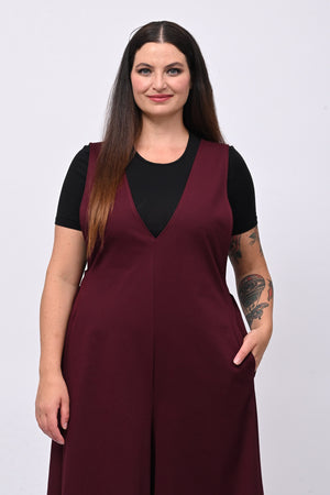 Jumpsuite doppio scollo V - Barolo