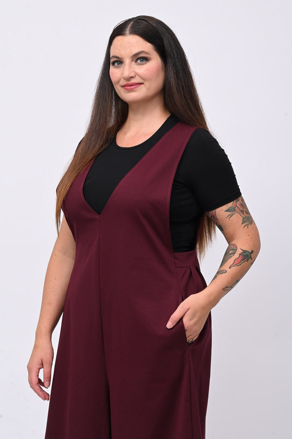 Jumpsuite doppio scollo V - Barolo