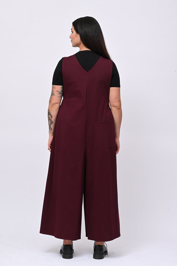Jumpsuite doppio scollo V - Barolo