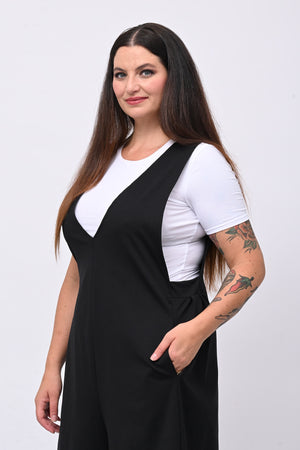 Jumpsuite doppio scollo V - Nero