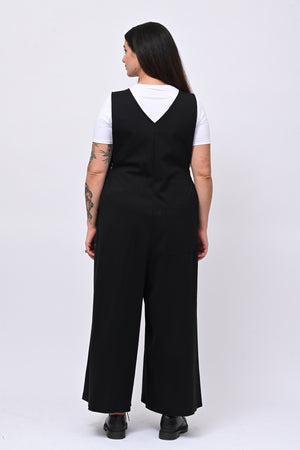 Jumpsuite doppio scollo V - Nero