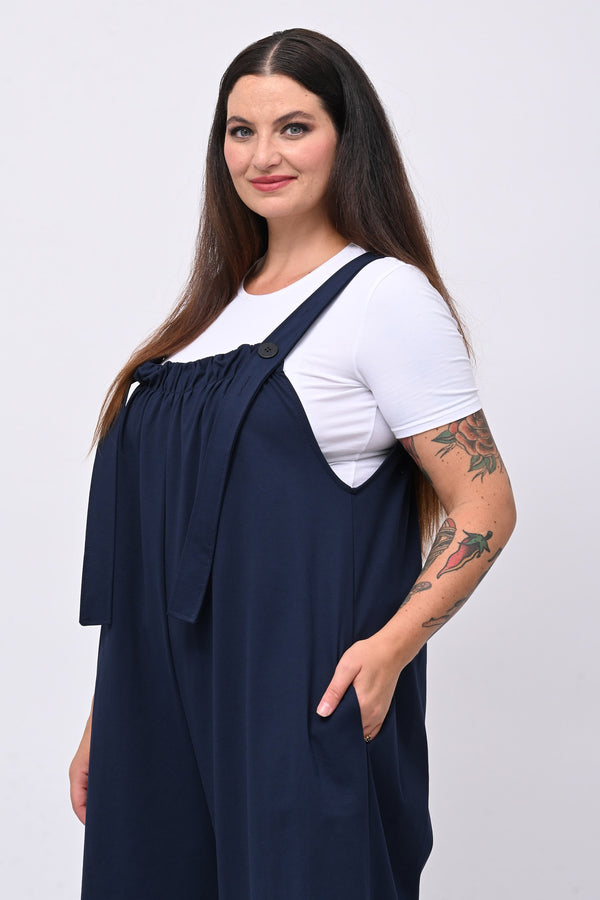Jumpsuite over bottone - Blu