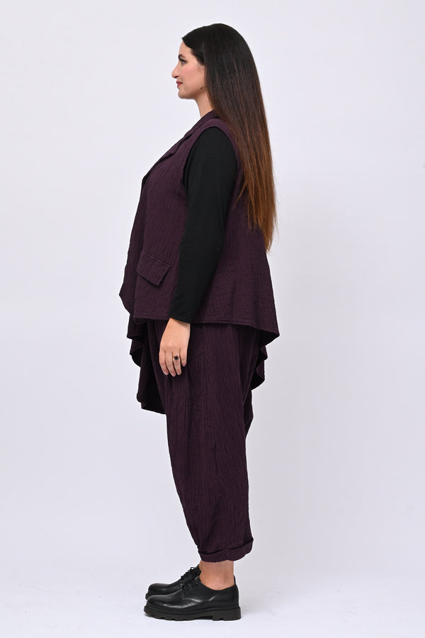 Completo goffrato punta - Melanzana