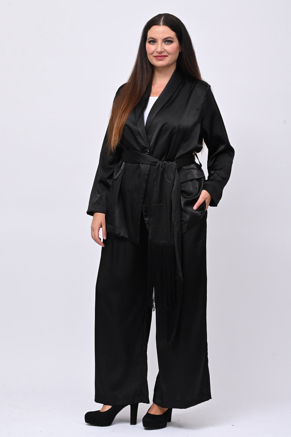 Completo raso frange - Nero