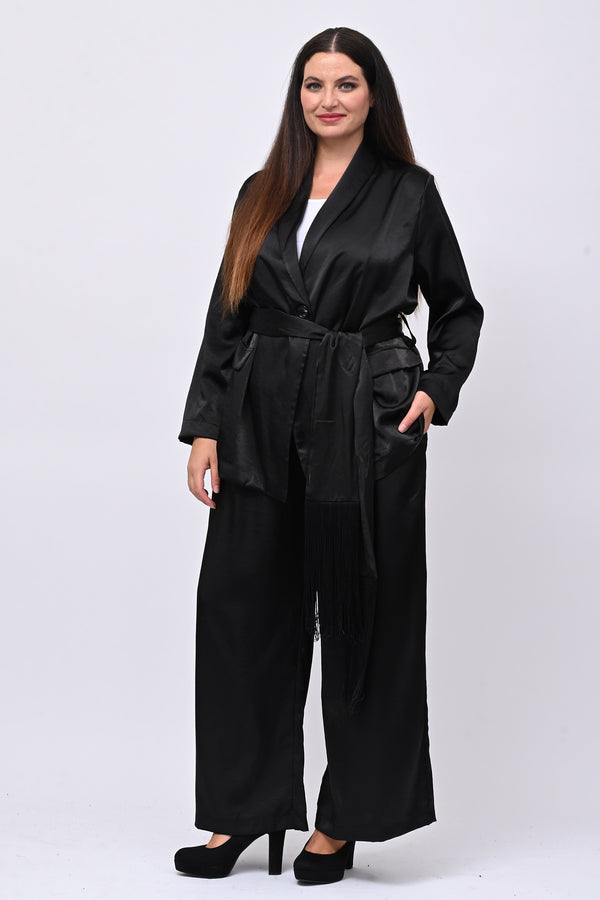 Completo raso frange - Nero