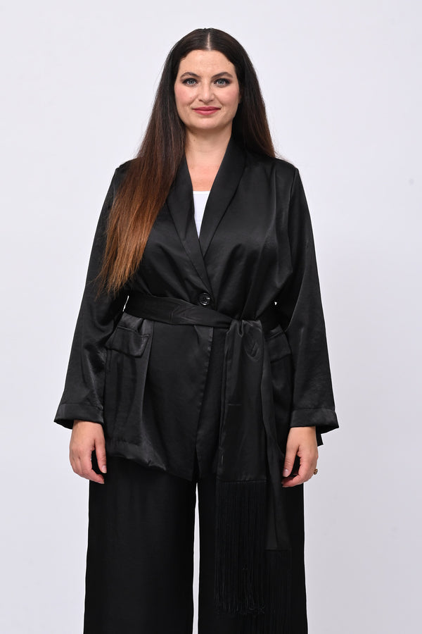 Completo raso frange - Nero