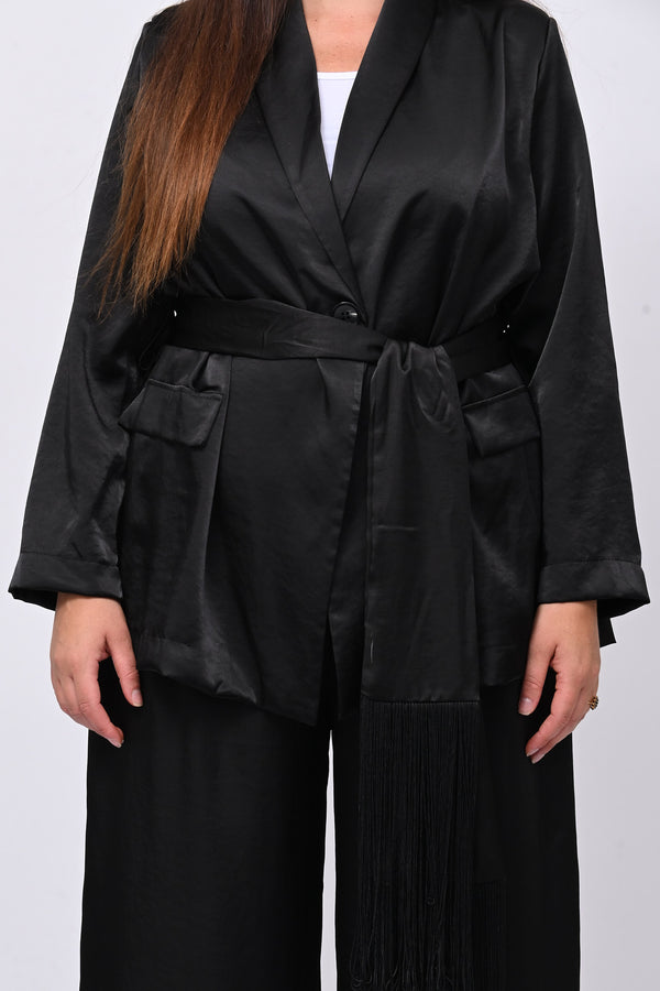Completo raso frange - Nero