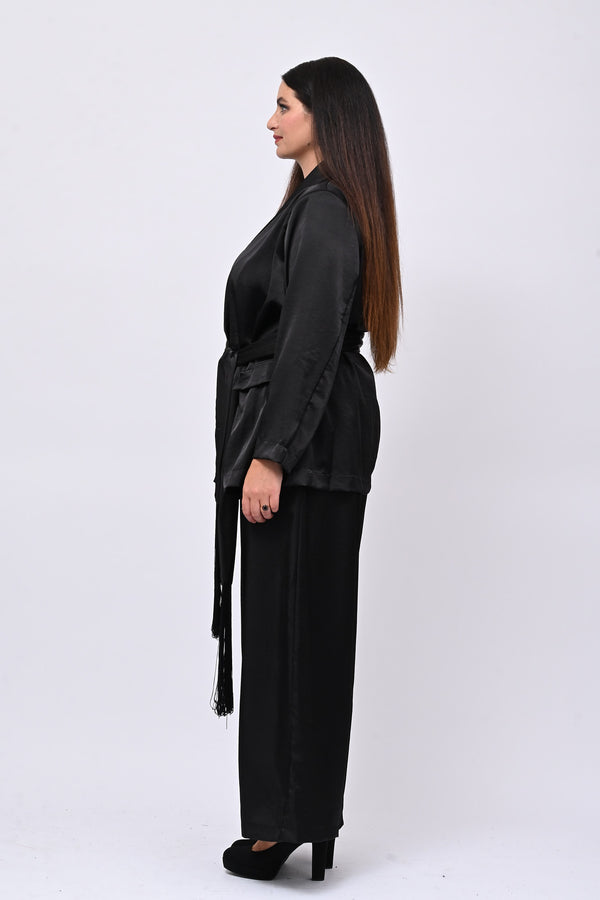 Completo raso frange - Nero