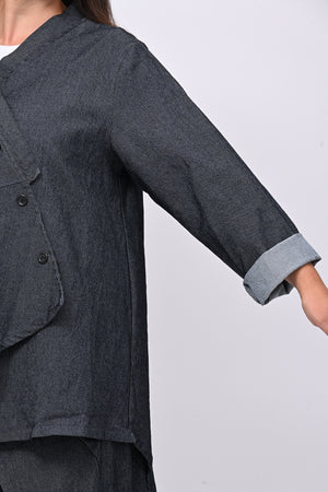 Giacca jeans asimmetrica - Jeans scuro