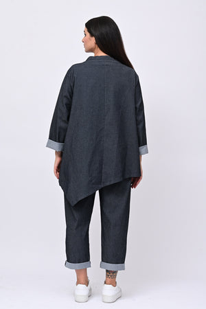 Giacca jeans asimmetrica - Jeans scuro