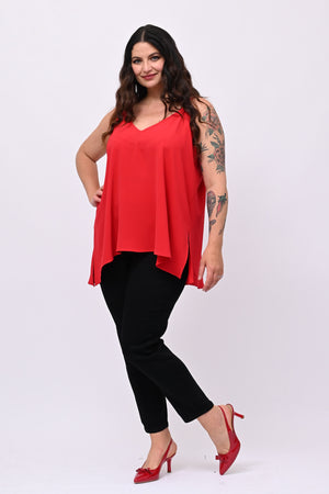 Top bretella basic - Rosso