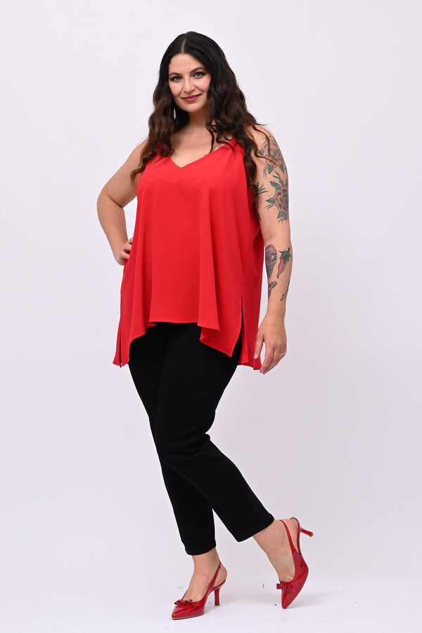 Top bretella basic - Rosso