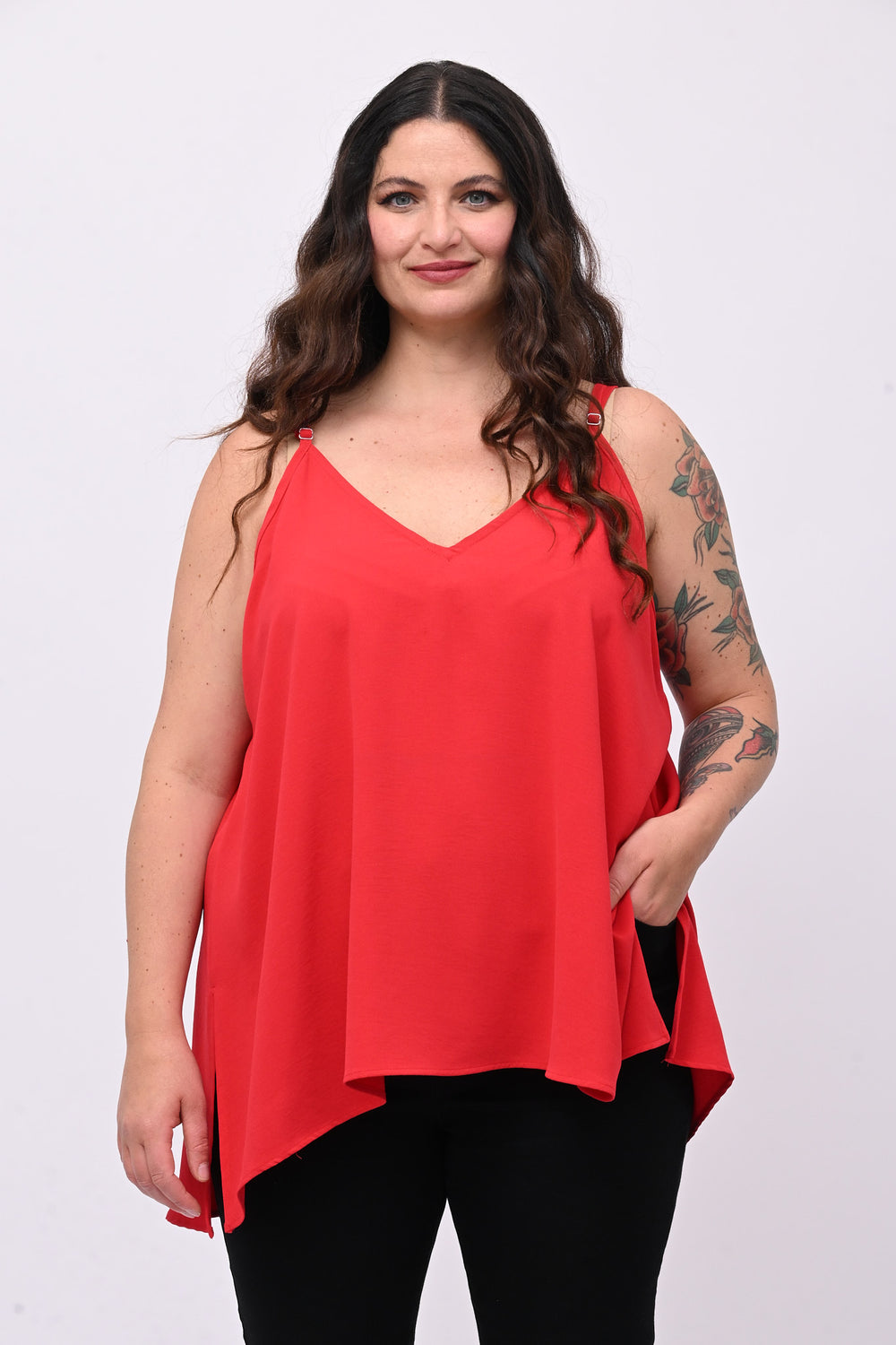 Top bretella basic - Rosso